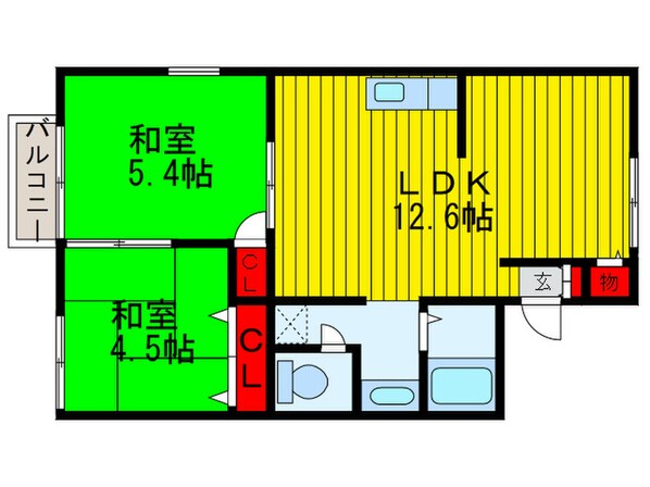 奥野ハイツの物件間取画像